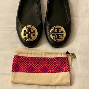 Black/Gold Authentic Tory Burch Ballet Flats